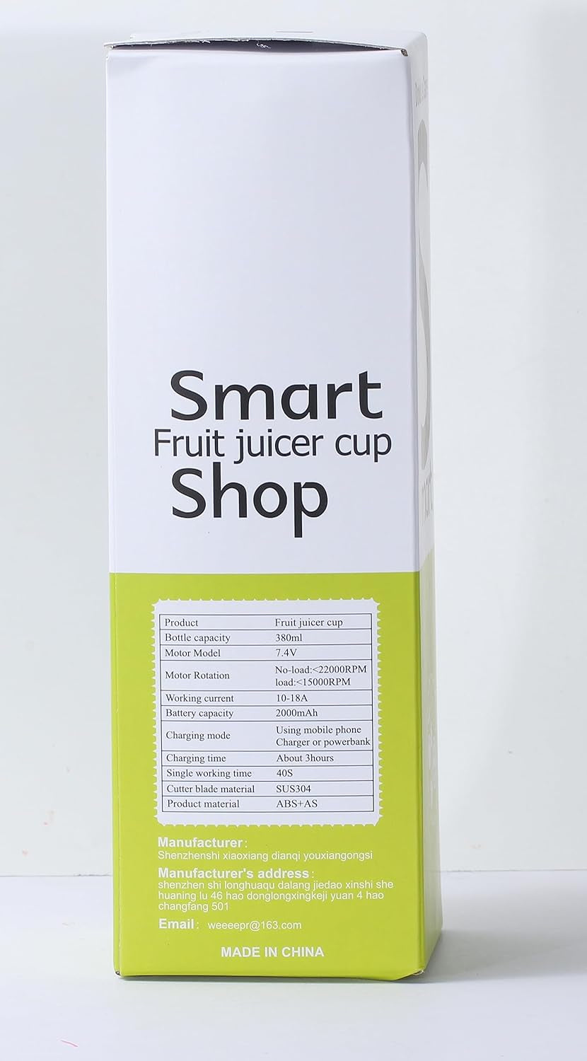 Portable Blender Cup,Electric USB Juicer Blender,Portable Juicer for Shakes and Smoothies, Juice,380Ml, Six Blades Great for Mixing,Light Purple