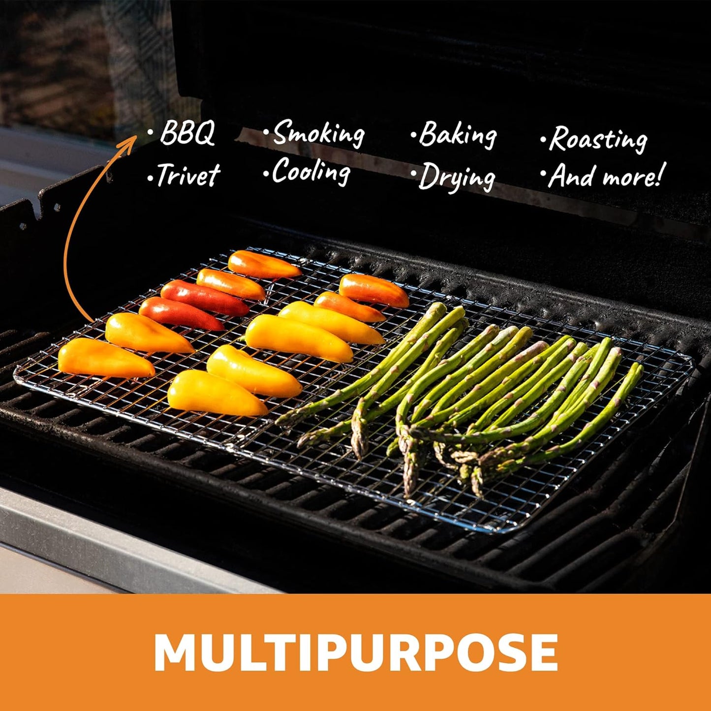 18/8 Stainless Steel Cooling Rack, Heavy Duty Baking Rack for Oven Cooking, Fits Quarter Sheet Pan, Wire Rack for Cooking, Bacon, Cookie Cooling Rack, 8.5" X 12"