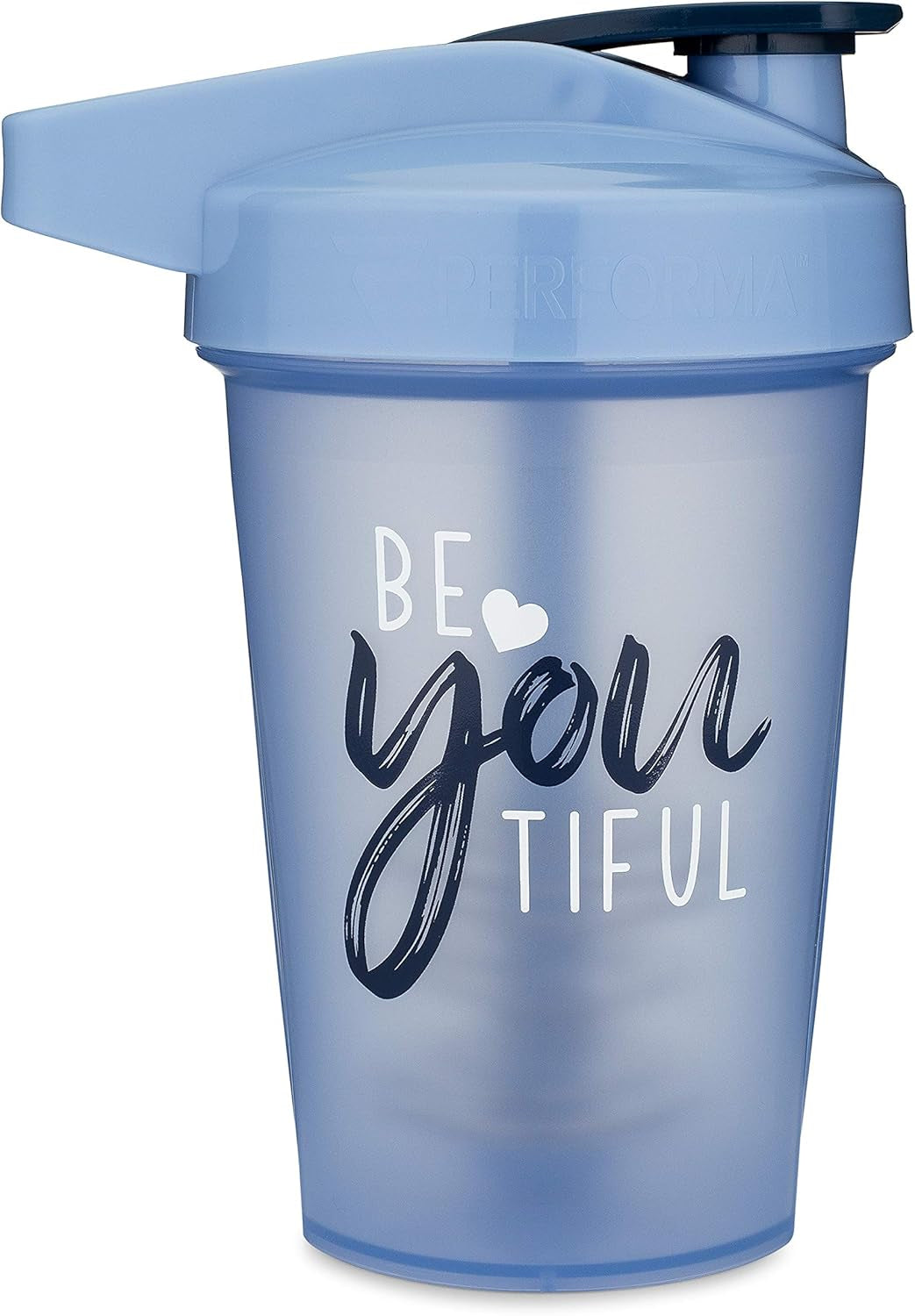 20-Ounce Shaker Bottle with Action-Rod Mixer | Shaker Cups with Motivational Quotes | Protein Shaker Bottle Is BPA Free and Dishwasher Safe | Beyoutiful - Light Blue