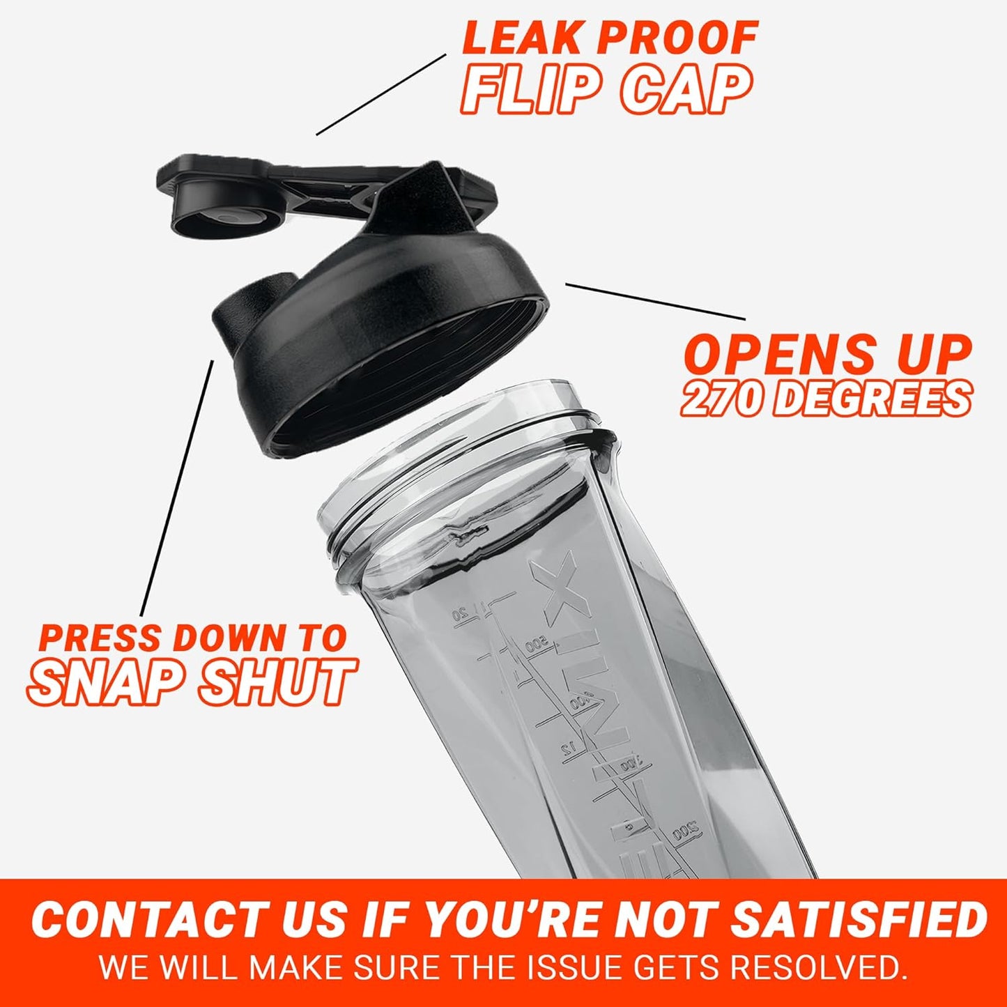 2.0 Vortex Blender Shaker Bottle Holds Upto 28Oz | No Blending Ball or Whisk | USA Made | Portable Pre Workout Whey Protein Drink Shaker Cup | Mixes Cocktails Smoothies Shakes | Top Rack Safe