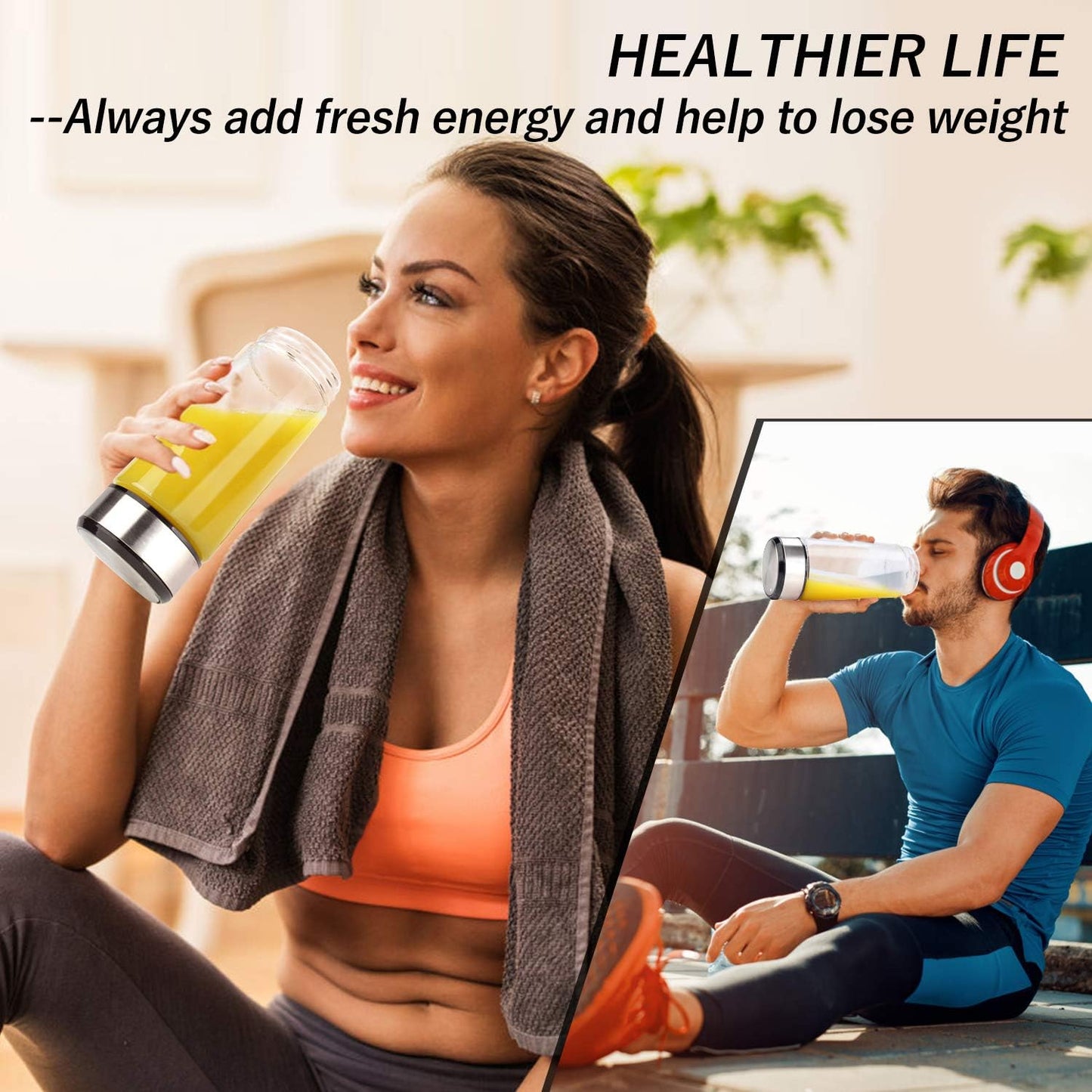 Portable Blender Glass, Smoothie Blender to Go, Personal Blender Protein Shaker