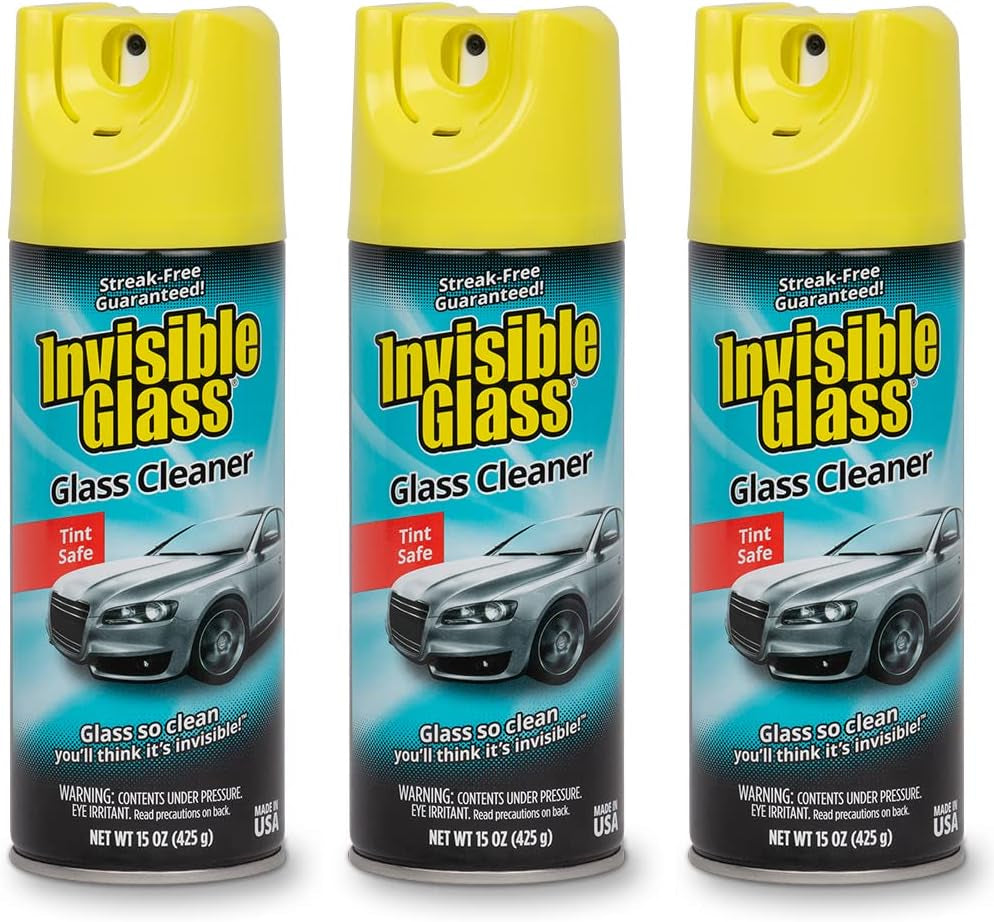 91163-3PK Premium Glass and Window Cleaner for Auto and Home Cleans Glass, Windows, Windshields, Navigation Screens, and More, Streak-Free, Ammonia-Free, Tint-Safe, 15 Oz, Pack of 3