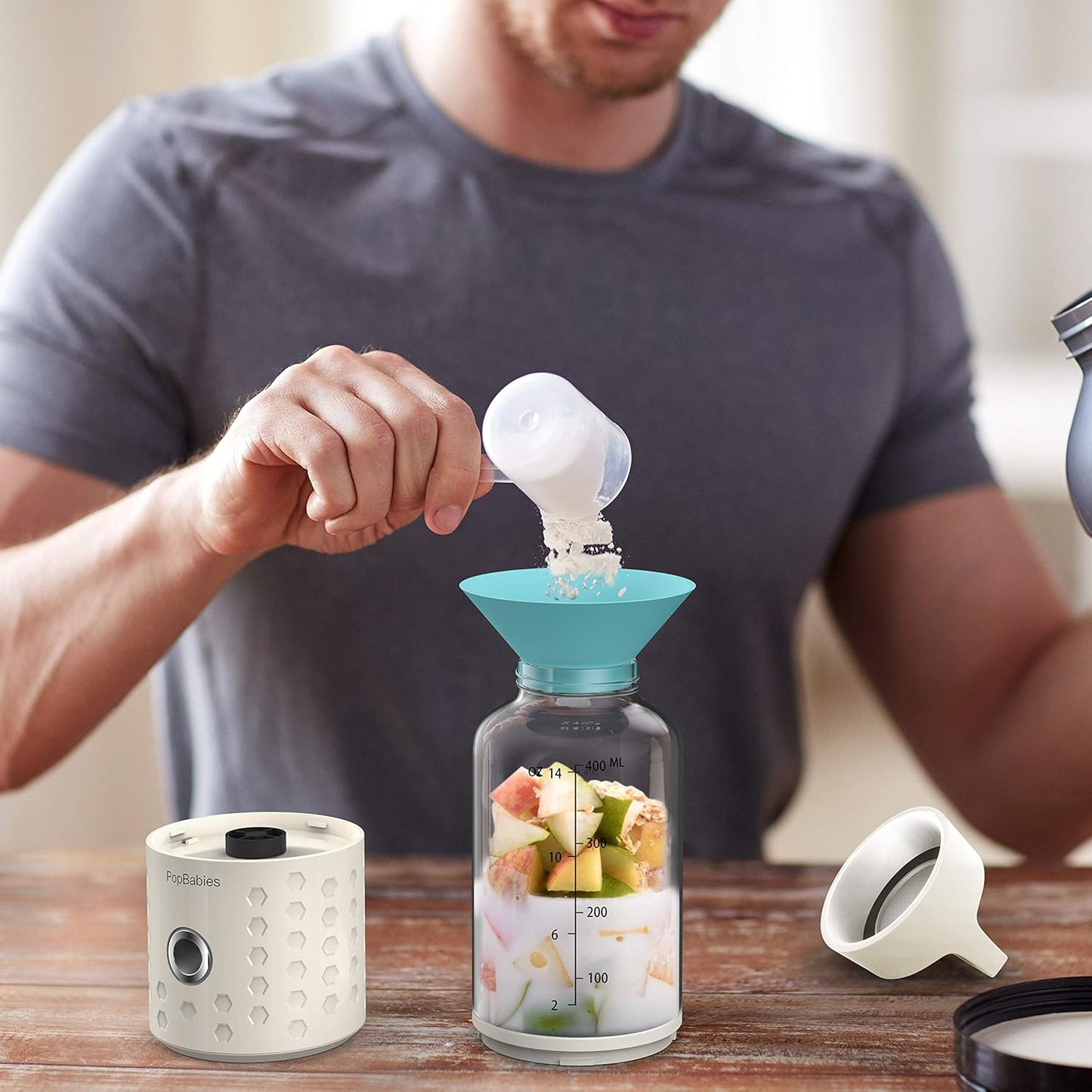 Portable Blender,  Personal Blender, Smoothie Blender. Rechargeable USB Blender Cup Corolina Blue