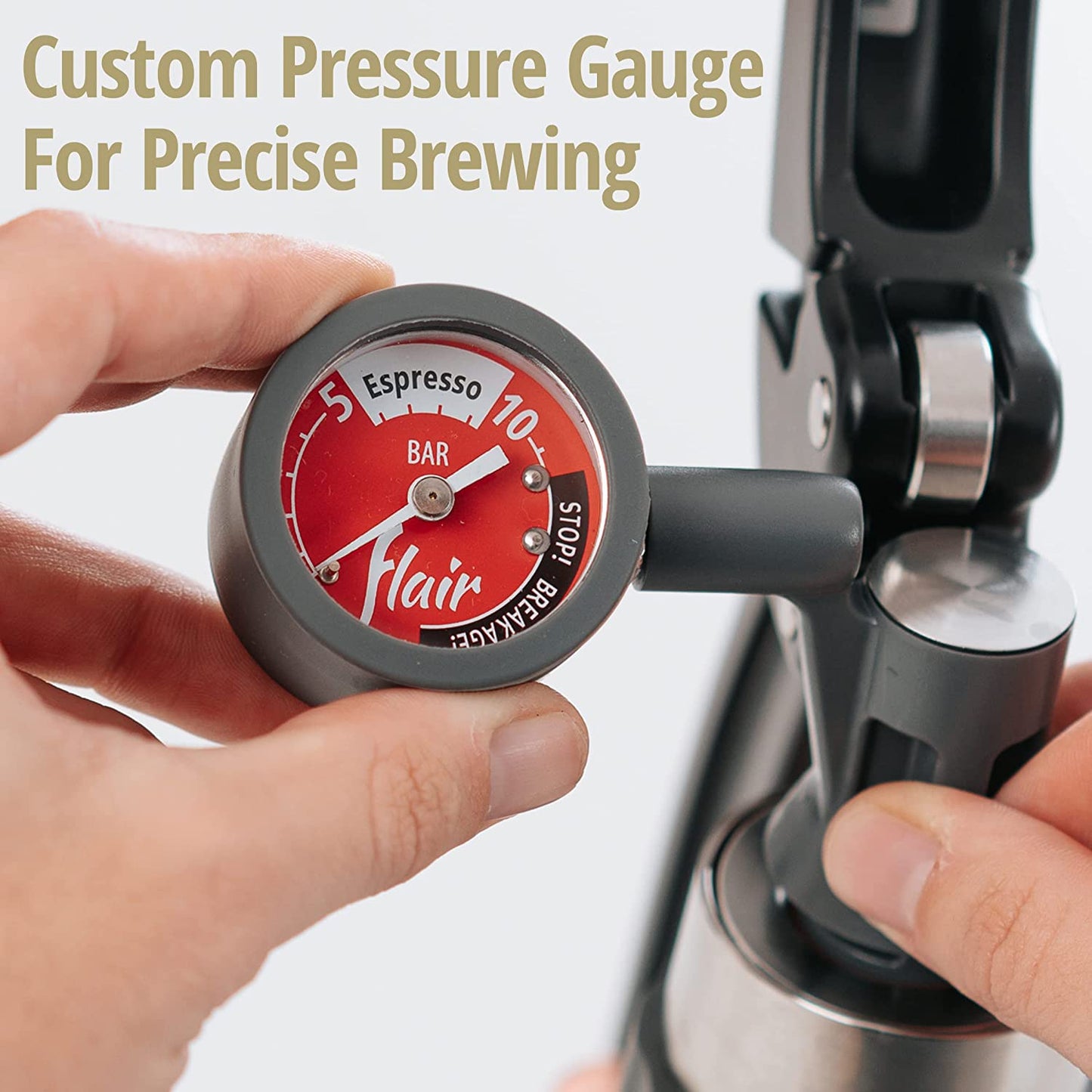 Espresso Maker - Classic with Pressure Kit: Manual Lever Espresso Machine with Stainless Steel Tamper, Pressure Gauge and Carrying Case