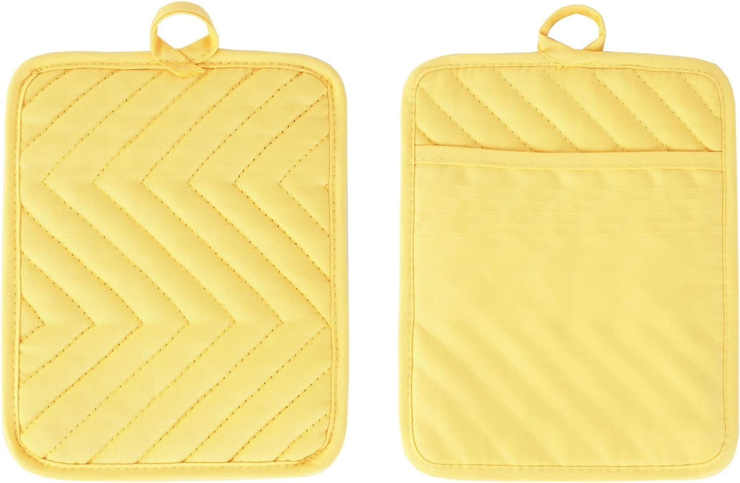Pot Holders and Oven Mitts 7" X 9" Heat Resistant Cotton Pocket Pot Holder Set Feature of Non Slip Kitchen Hot Pad Oven Mitts, 3-Pack (Aqua Sky)