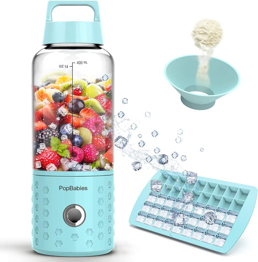 Portable Blender,  Personal Blender, Smoothie Blender. Rechargeable USB Blender Cup Corolina Blue