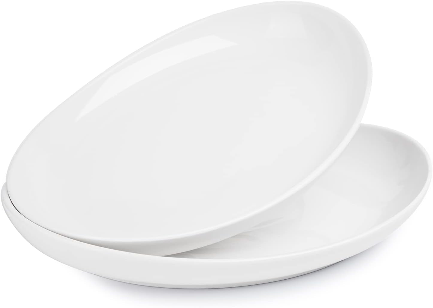 715.101 Oval Serving Platters, 12.5 Inch White Porcelain Serving Platters for Party, Large Oval Serving Trays Serving Plates for Fish Dish, Steak, Restaurant, Dessert Shop, Set of 2