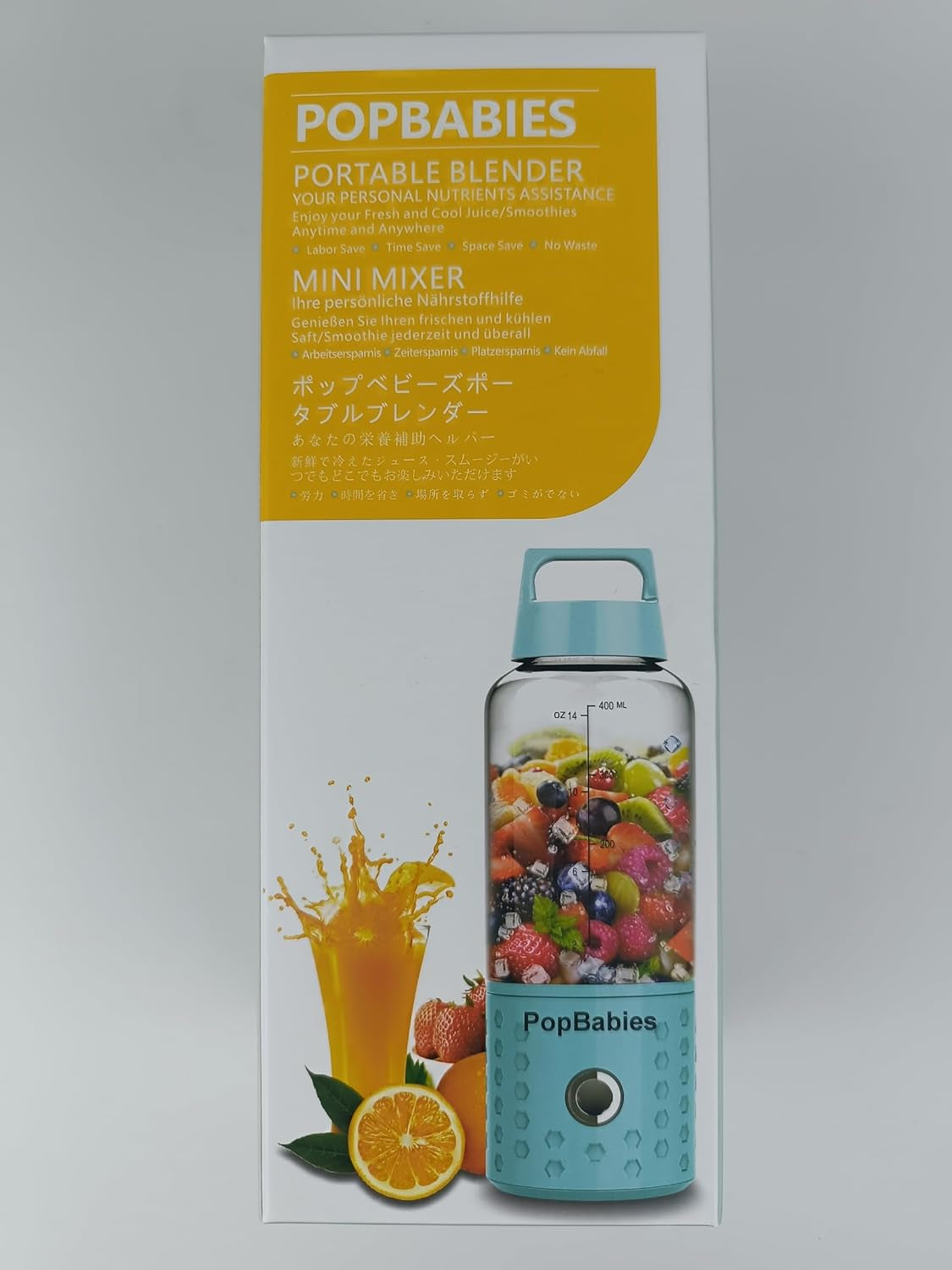 Portable Blender,  Personal Blender, Smoothie Blender. Rechargeable USB Blender Cup Corolina Blue